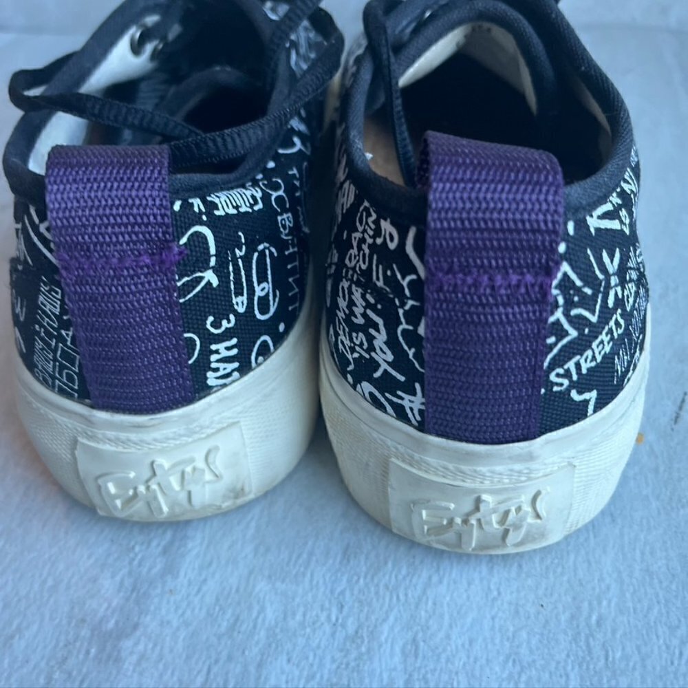 Eytys Black Printed Graffiti Sneakers EU 37 US 7 - Picture 5 of 11